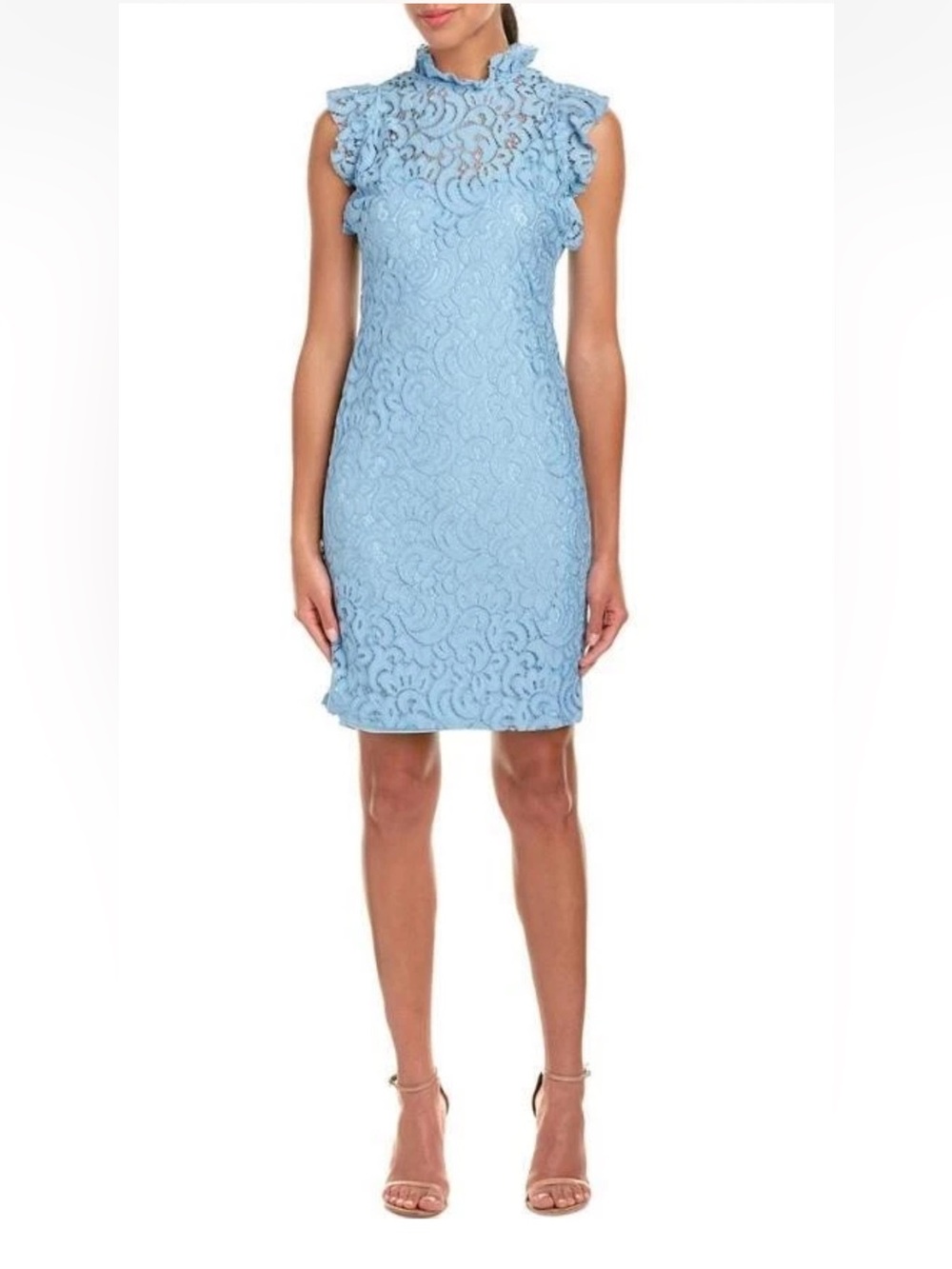 NWOT Alexia Admor Women’s Carrie Ice Blue Lace Sheath Dress, Size XS